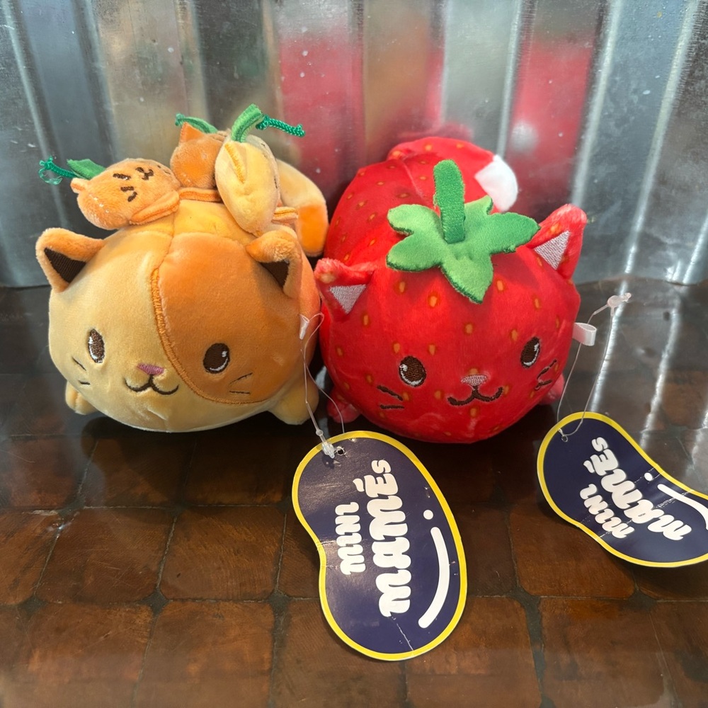 NWT Dan Dee Mini Mamés Cat Fruit Plush Scented Pumpkin Strawberry Collectible